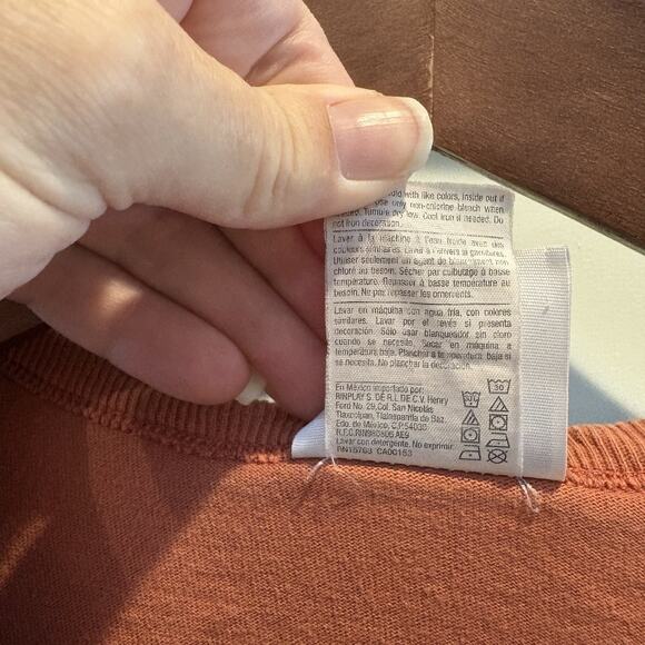 Champion T Shirt Large Terracotta Pink Embroidered Logo Patch Casual Mixed Media - Picture 11 of 13